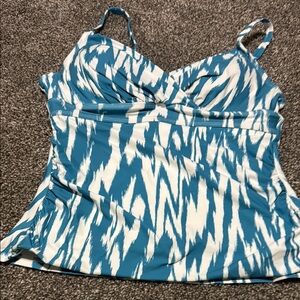 Blue and White Women's Top